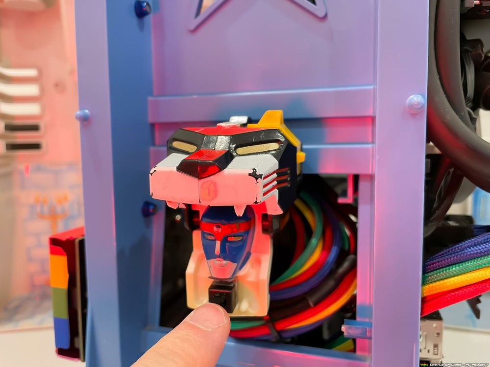 Inside the Black Lion’s head is the power button