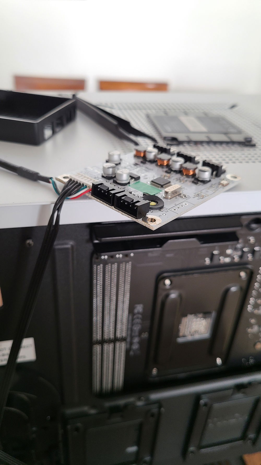 Totally broke the built in fan controller and then had to bend the pins back and reassemble it.