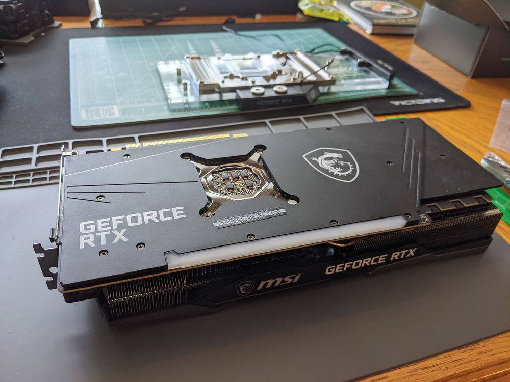 Taking a deep breath before removing the GPU air cooler to install the water block. It's a bit nerve-racking taking apart the single most expensive (and difficult to replace) component in my system, but it's totally worth it!