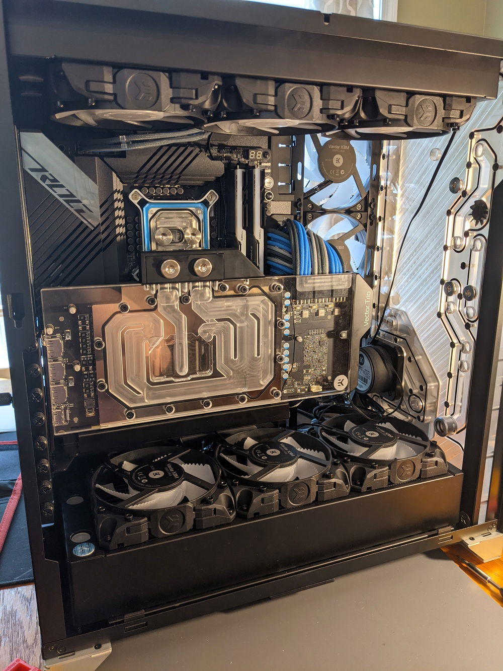 Test fitting  the components to find the optimal PSU cable lengths