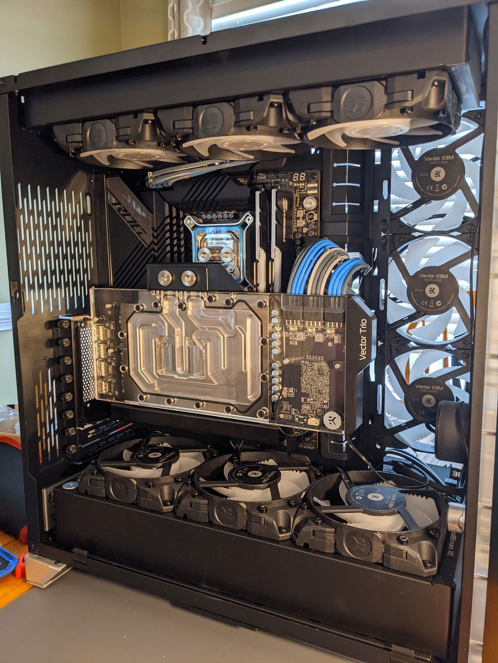 Test fitting  the components to find the optimal PSU cable lengths