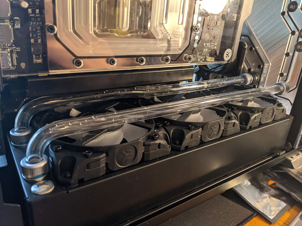 Had to bend around the bracket for the GPU mount, but I think it turned out pretty clean.