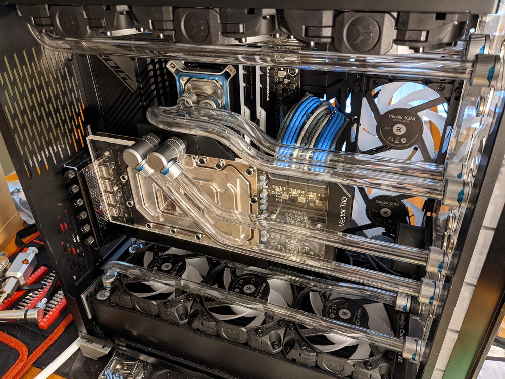 Finished all the tube runs (kind of). I need to redo a couple of the radiator runs which I found were leaking, but I don't think that will be a huge setback.