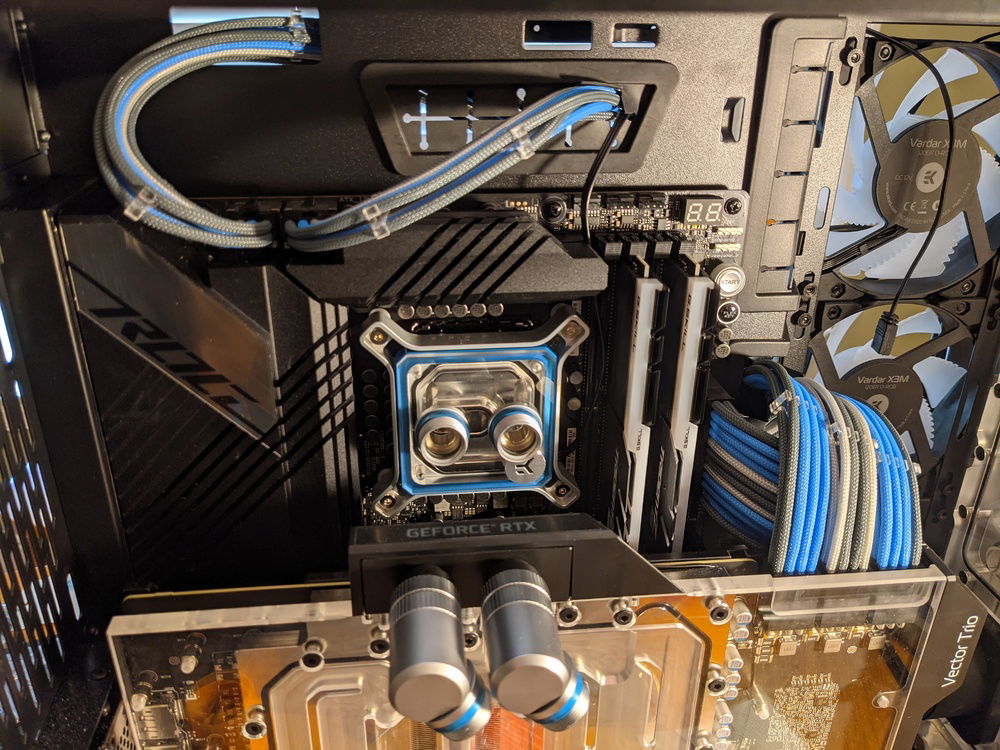 View from the front of the finished cables. Will probably clean them up a bit at some point before final assembly.