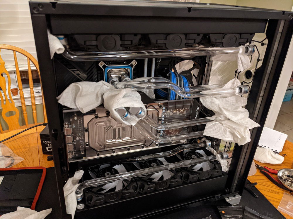 Leak testing with water for the first time!