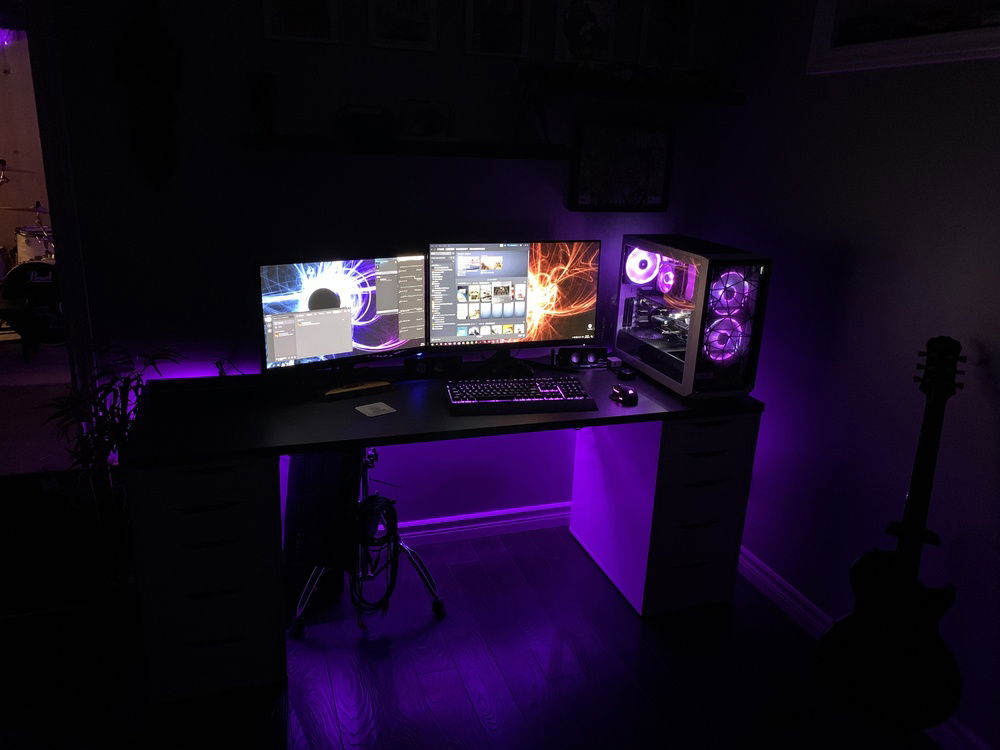 Full set up at night.