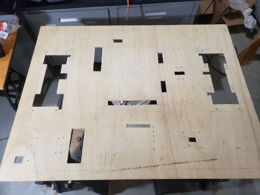 using scrap wood to test-cut all the access points and do test-fittings