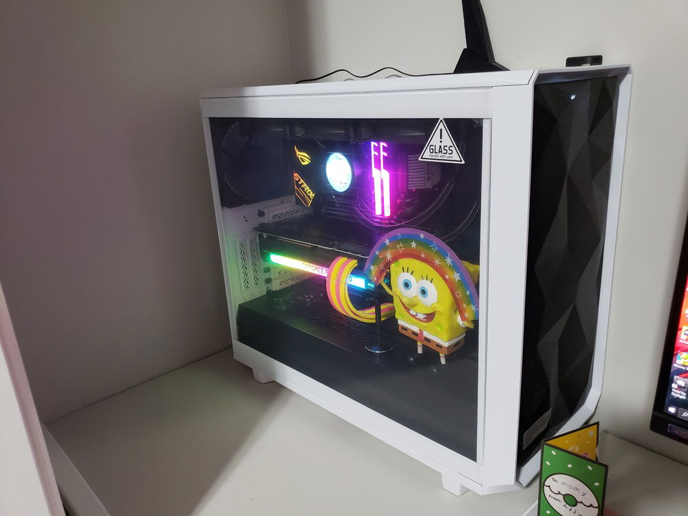Side view (glass panel on. I have also yet to remove the protective film on the glass ha)