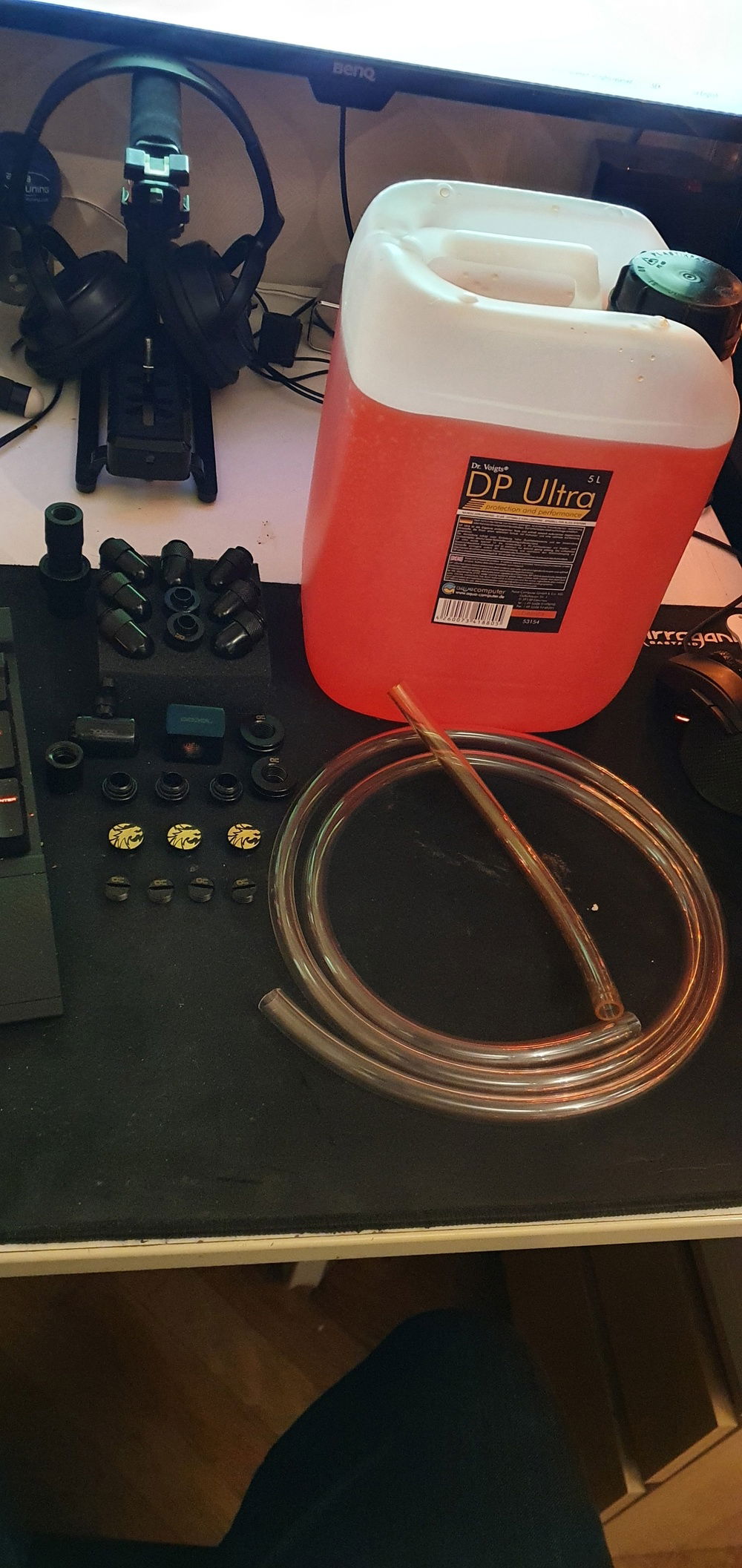 Water cooling maintanace and fittings for some adjustment to tube routing.