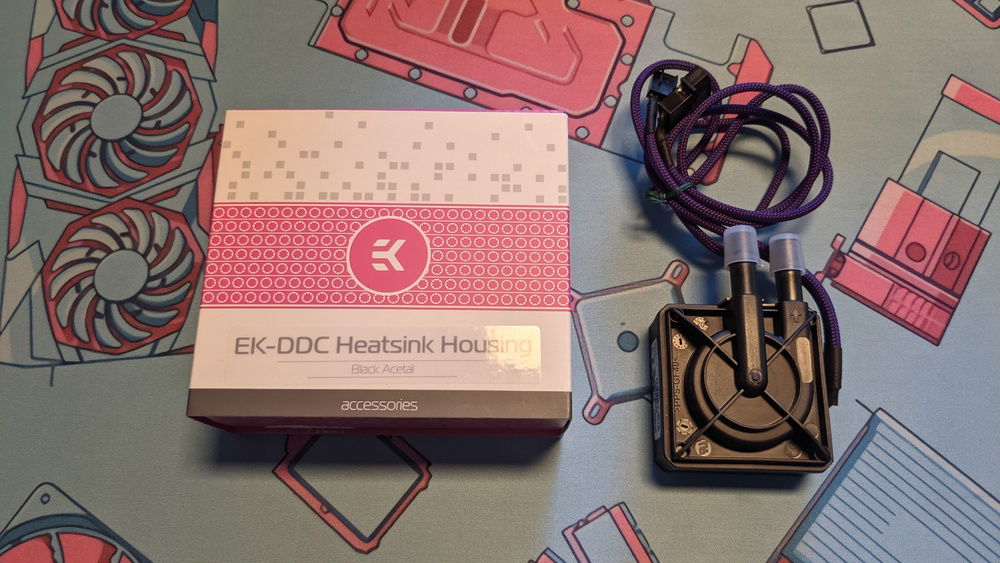 We start the whole build with the EK DDC pump. Big shoutout to PPCS' cable sleeving service.