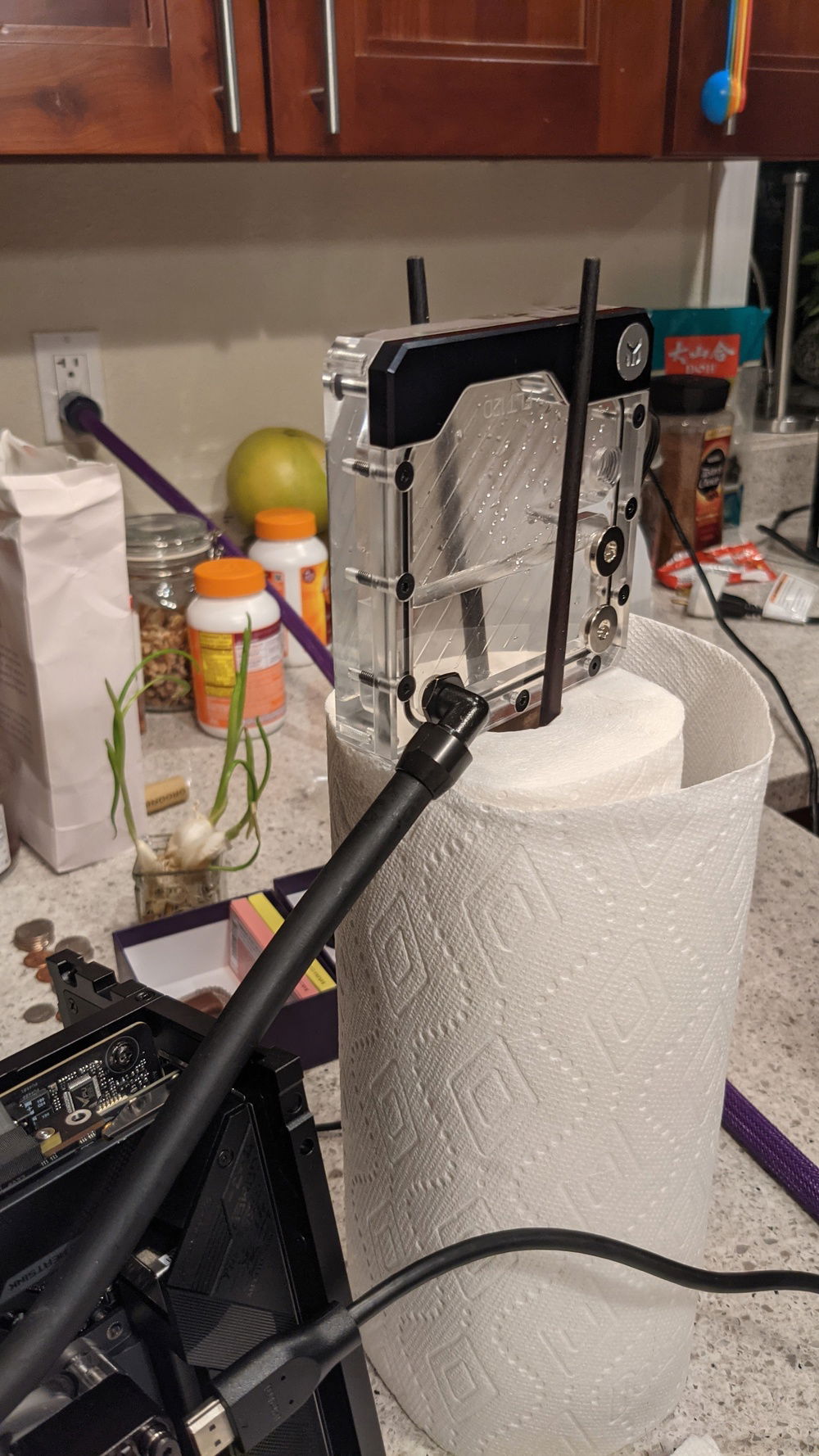 Had to get creative with what I have around the house.