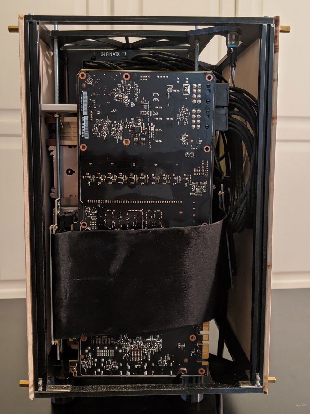 graphics card feeling modest behind the 450mm of riser