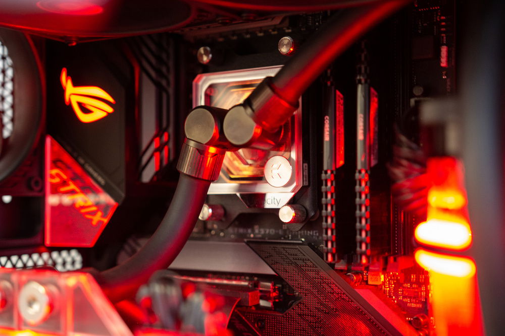 Close up of the CPU block