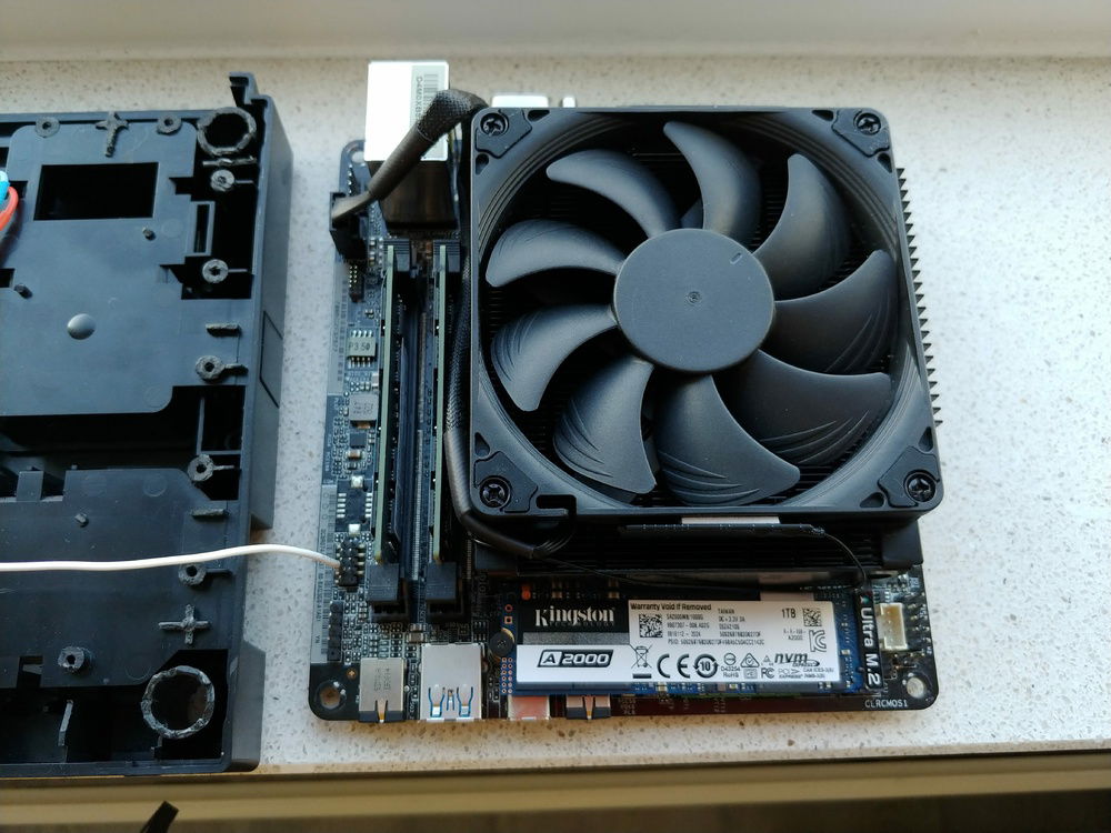 Motherboard assembly, before final assembly.