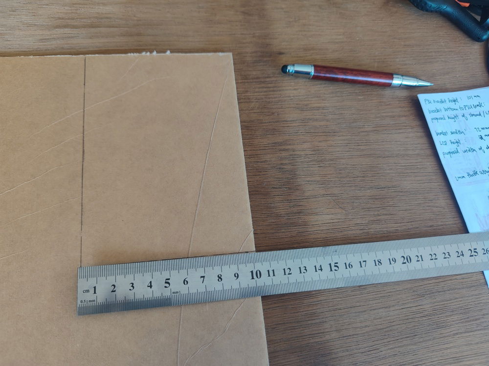 Initial measurements for the white acrylic I would be using.