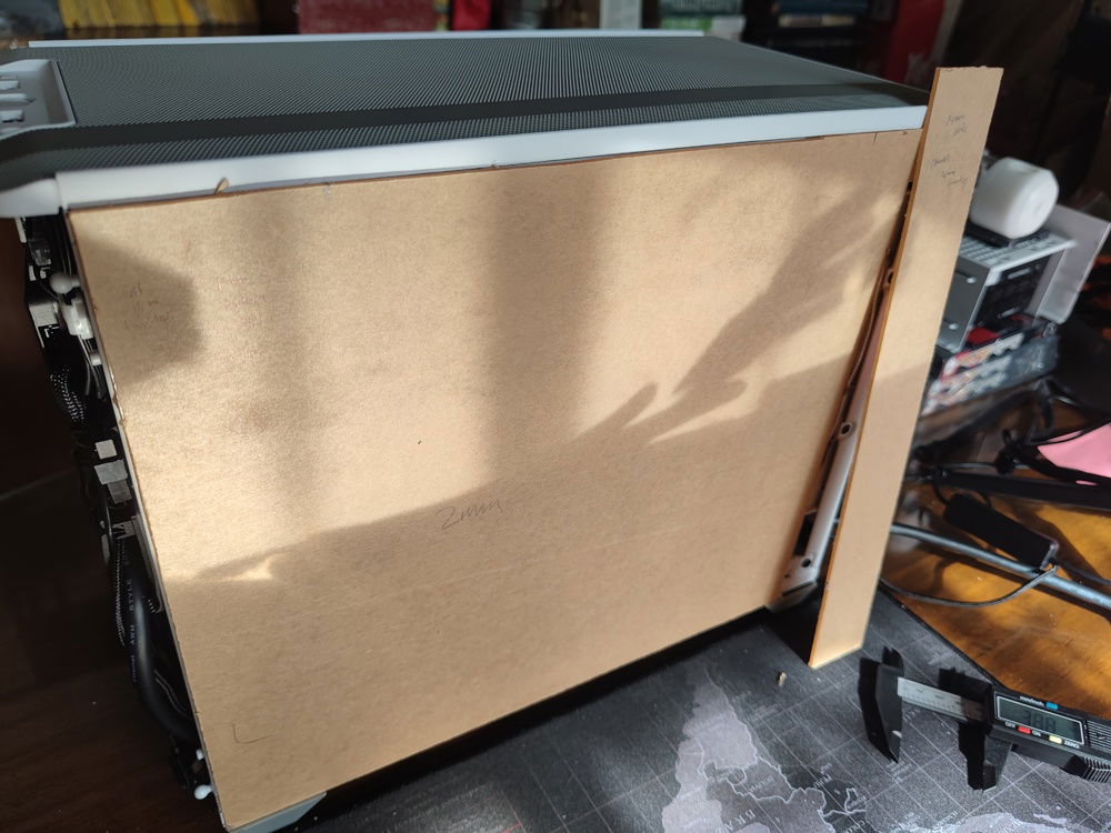 The rear panel was created to show off the sleeved cabling and cleaned rear portion of the case.