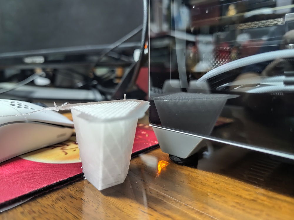 These feet lent an awkward look to the build, like the whole thing was on high heels. I started looking for an alternative.