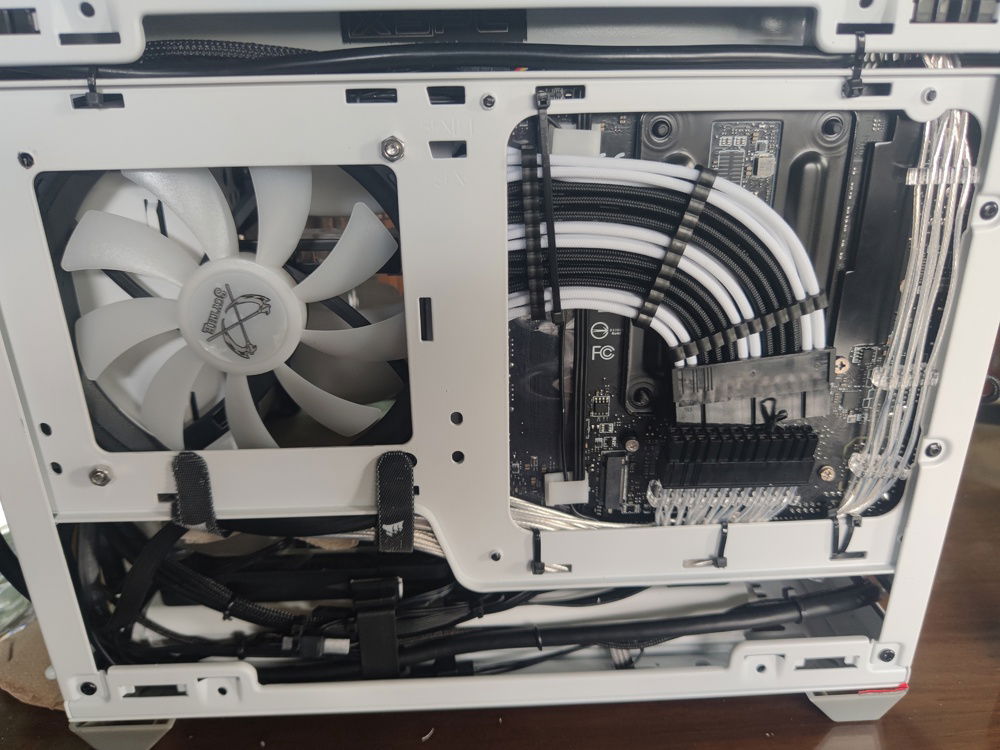 This is a view of the jumped PSU cable I used to test for leaks.