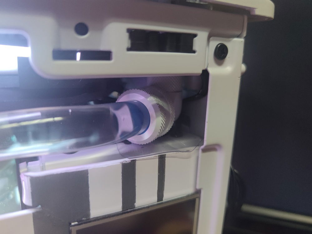 Notice the piece of hard plastic below the fitting? This is the minimum needed to avoid serious accidents. Not sure if it will help, but short of using some plumbing sealant, it's the best I can do.