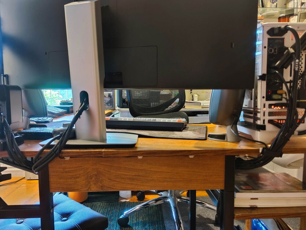 More cable management. Since I'm not up against a wall, I had to really clean things up.