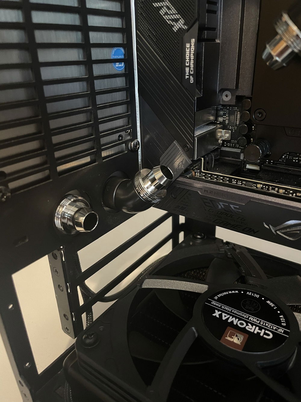 Decided to route the pump cables through the bottom slot.