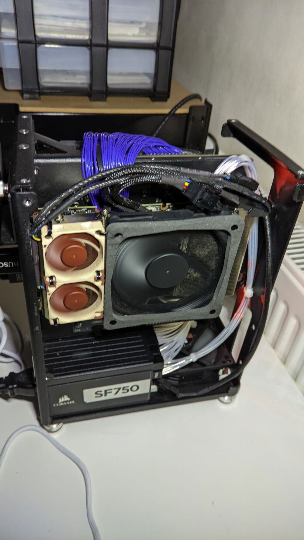 (Needs a little dusting, I know) Custom length CableMod cables and my own custom SFF RTX 3060 Ti inspired by this post:
https://smallformfactor.net/forum/threads/rtx-3060ti-aero-alternative-meet-the-diy-palit-stormx-3060ti-itx-edition.17033/