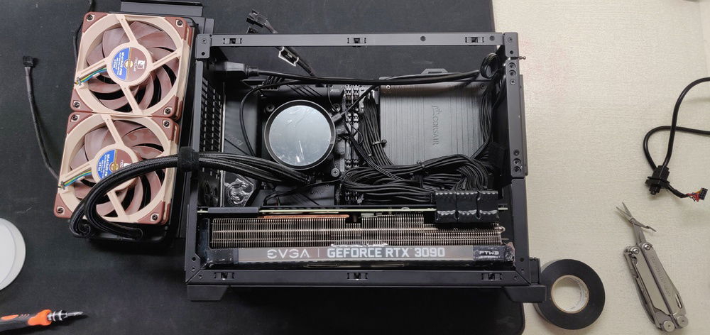 NCase M1 with AIO removed to give an idea of cable management