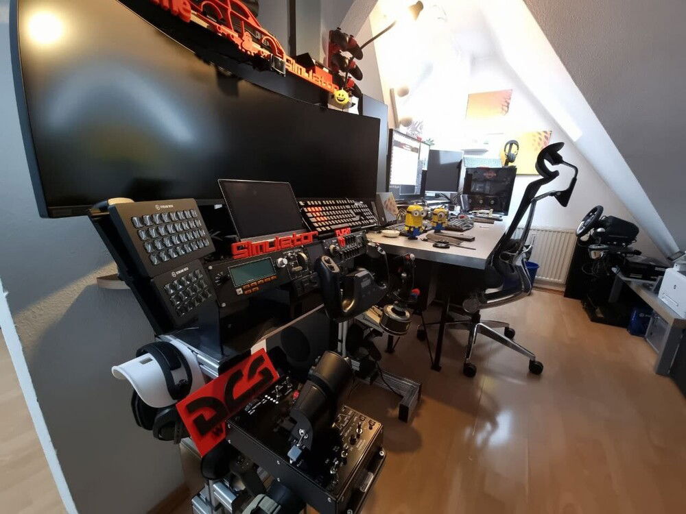 Whole Scene with the Thrustmaster T-GT in the Back