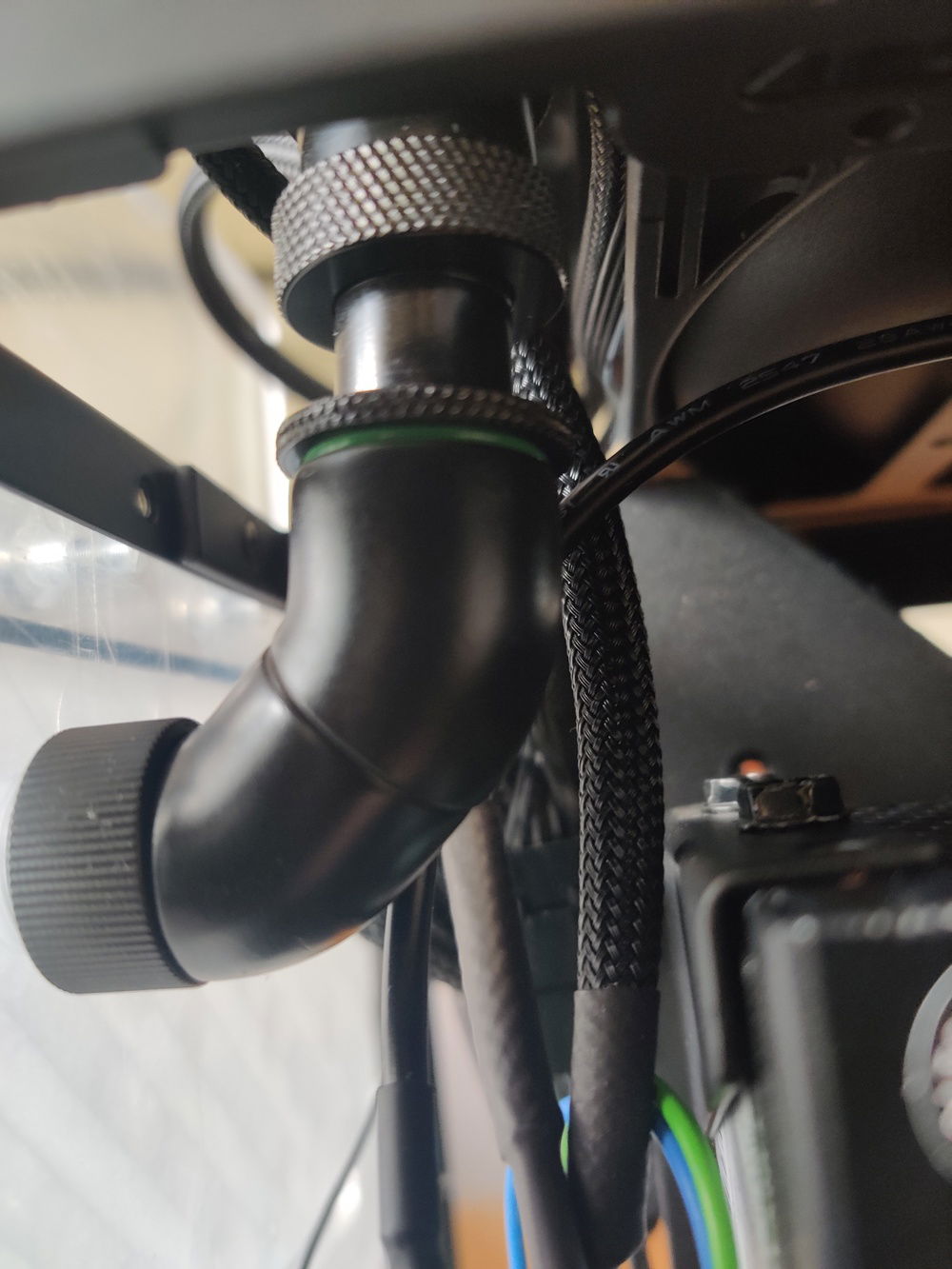 Telescoping fitting worked! Basically it's a hardline fitting with tube all in one.