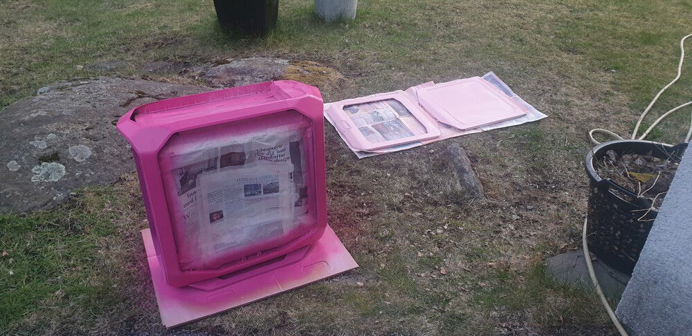 During the painting process