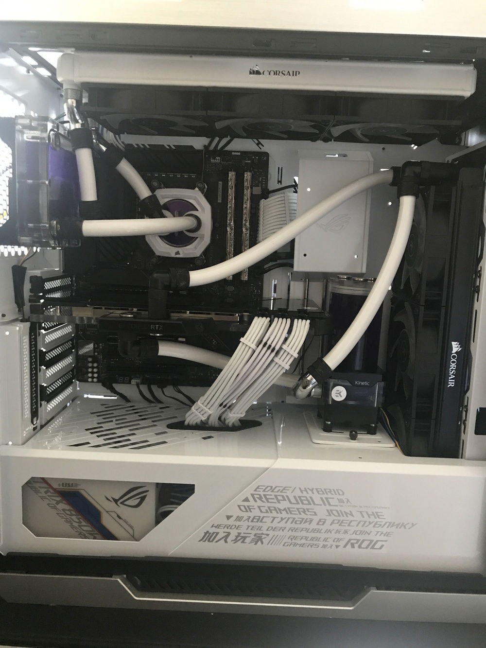 Rebuilt this into a amd machine and put my 3090 and 5950x in and yea shits still got in dual loops. Need a better cpu block and holy crap I forgot how hot the top of this card gets almost  I forgot why I abandoned building this again, but I’m not stopping now. It’s harder getting rid of the tec heat dissipation yes but still hard for this even. Would run system really low but the temps comming out where intense. This is still close along with ALL ROG CASES DO SUCK for thermals, but are beautiful. Need better rads.