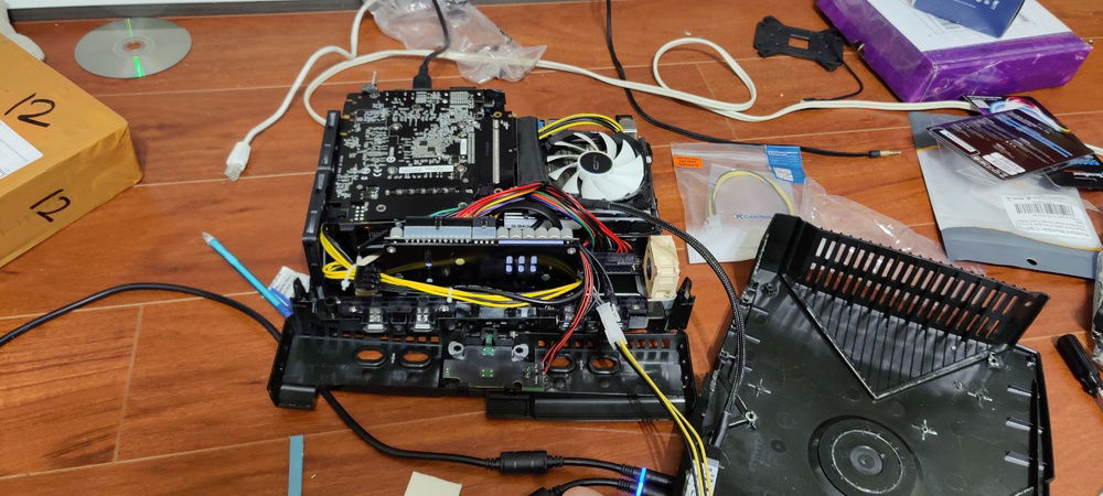 Everything packed as tight as possible; before closing up.