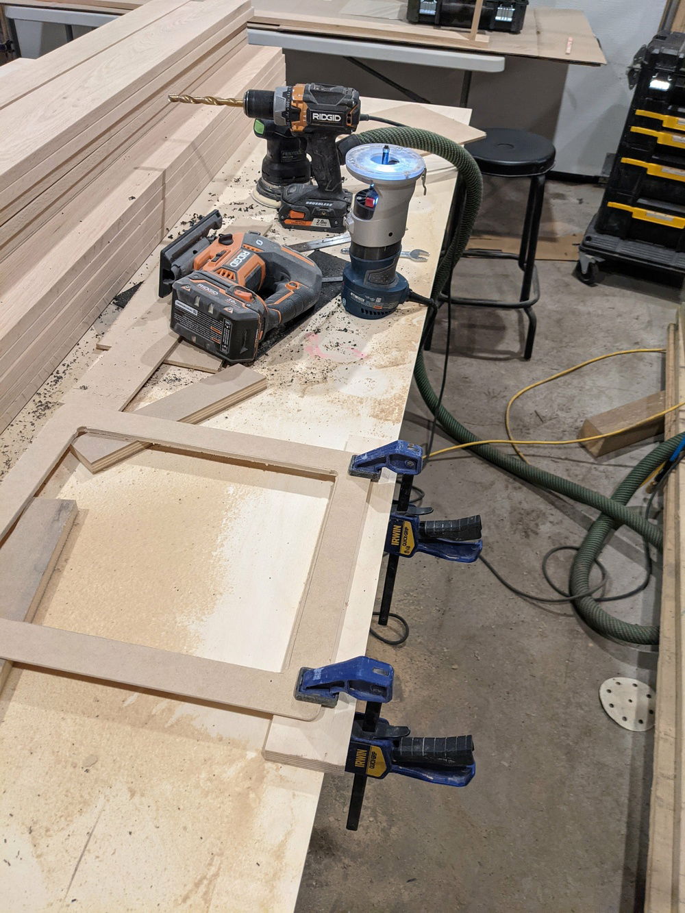 Jigsaw and router again to clean up the inside edges.