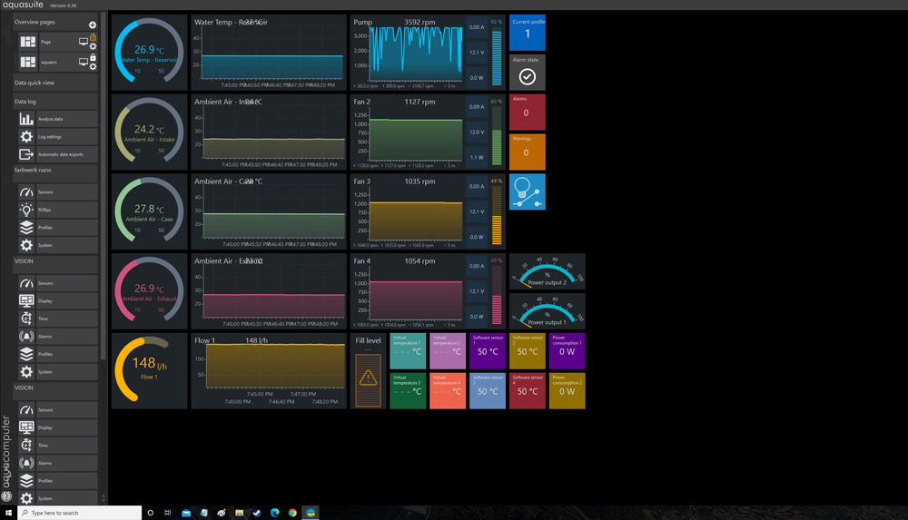 Aquacomputer Aquaero Software
