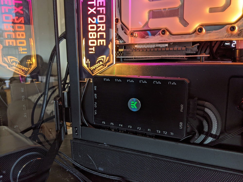 Took apart the EK Connect to flip the EK logo, then reassembled the hub.