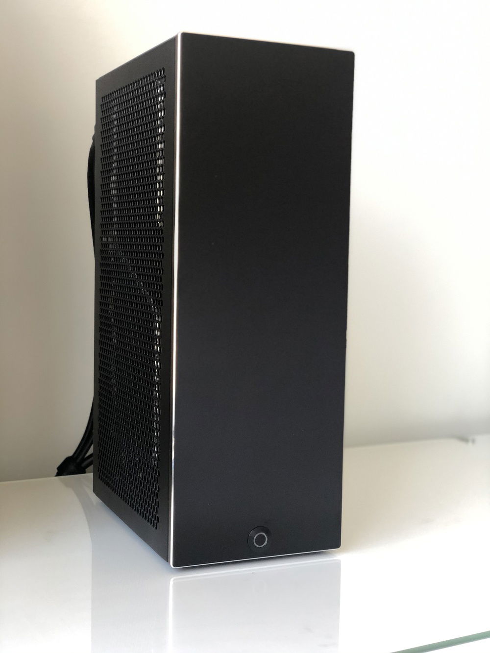 Front view with side panels on