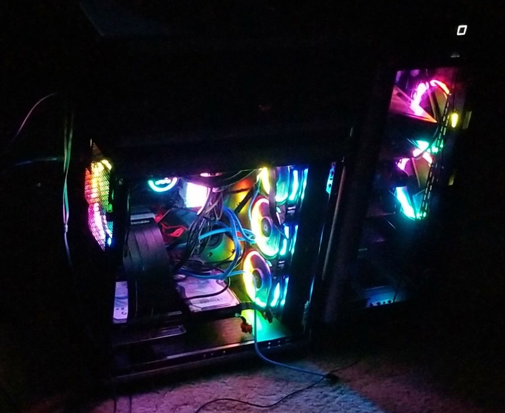 Dark room look at the completed build