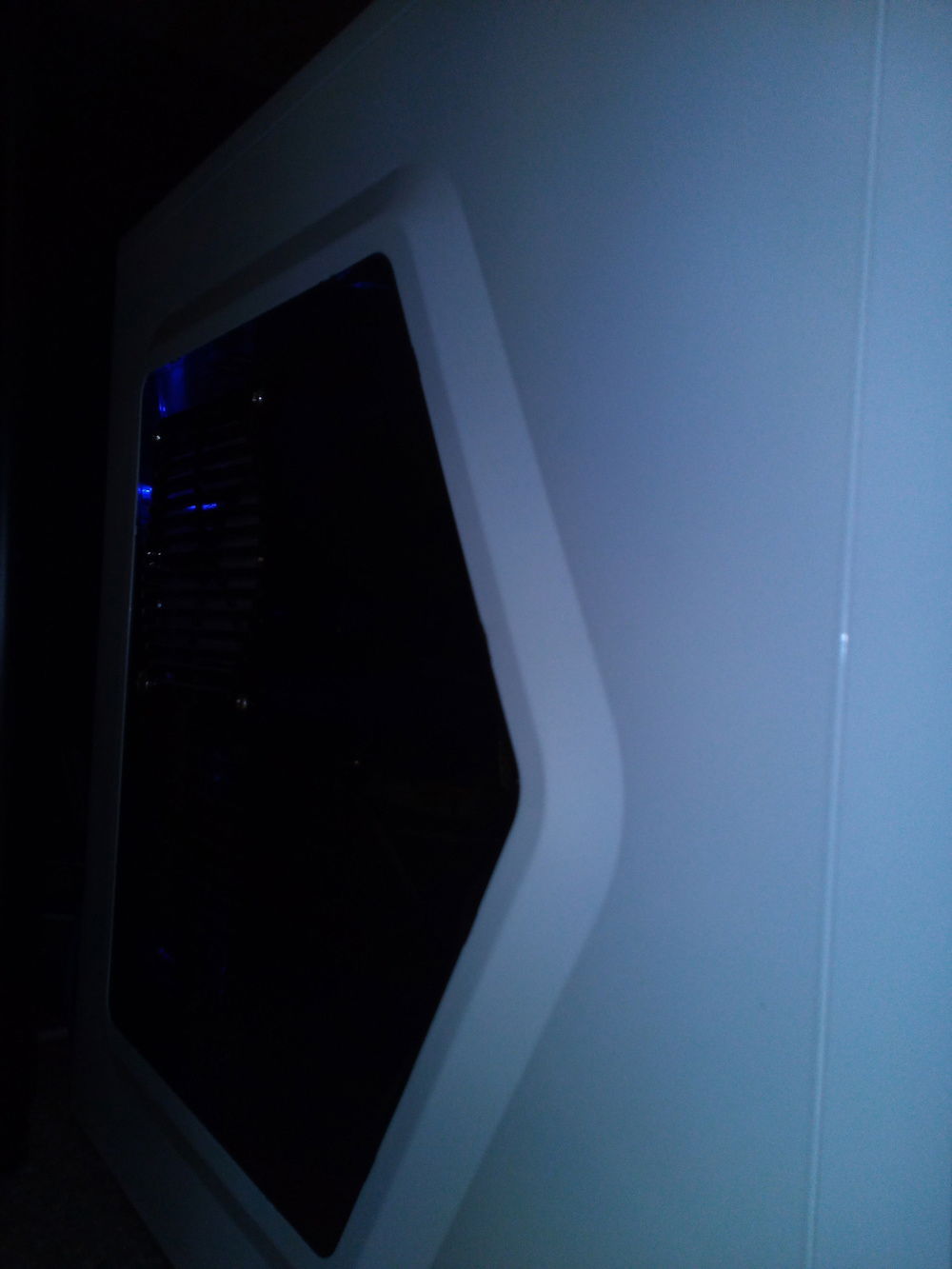 Left side of case with acrylic window.