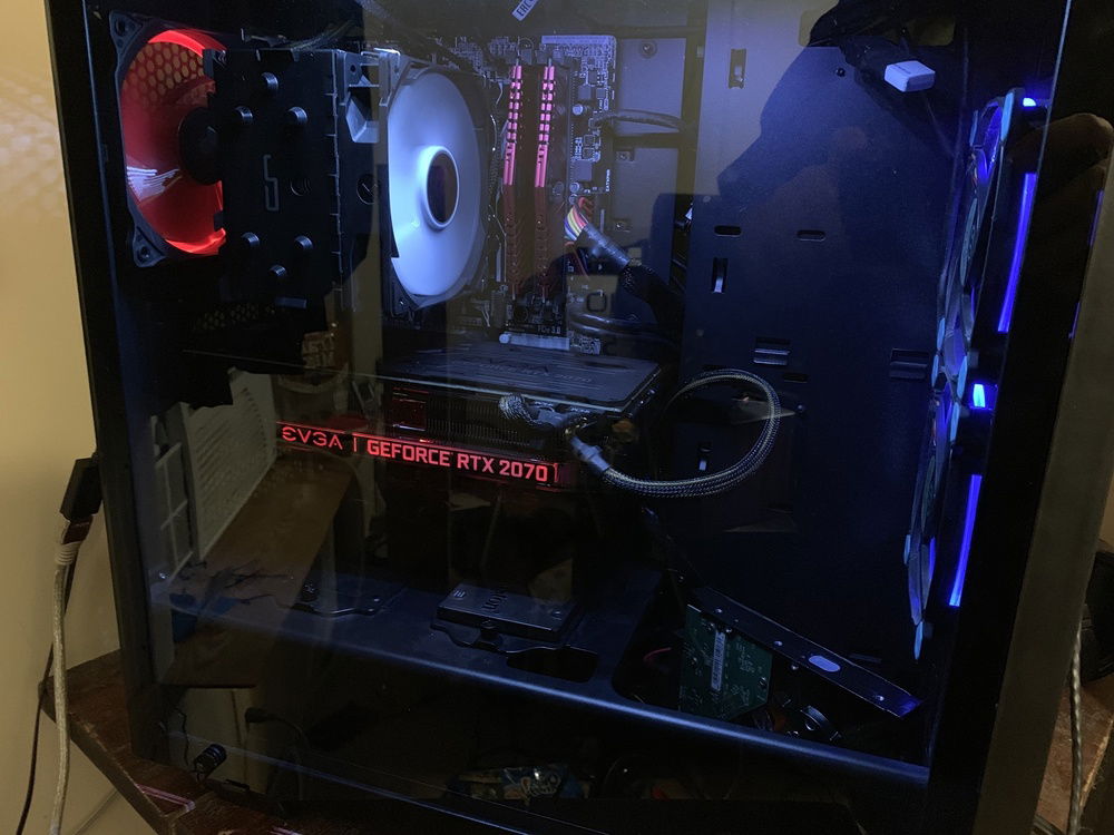 This was how it looked with the 2070. Originally had a 1060 then 2070 then won a 2080 ti so it had a few upgrades.