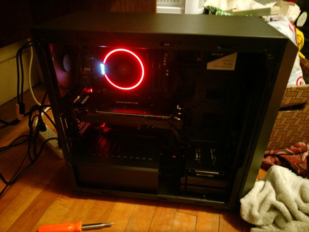 All the parts inside the case and running.