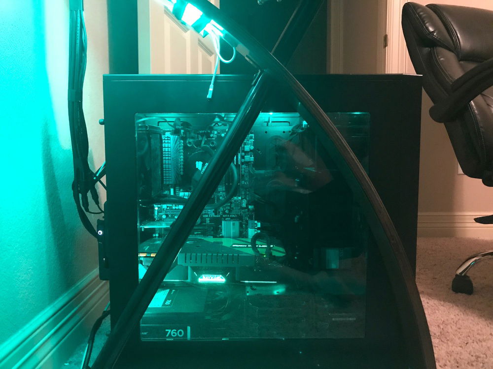 Actual computer. This is an old picture so I can't really show more of what it was like before. Notice the cables management inside and outside of the computer.