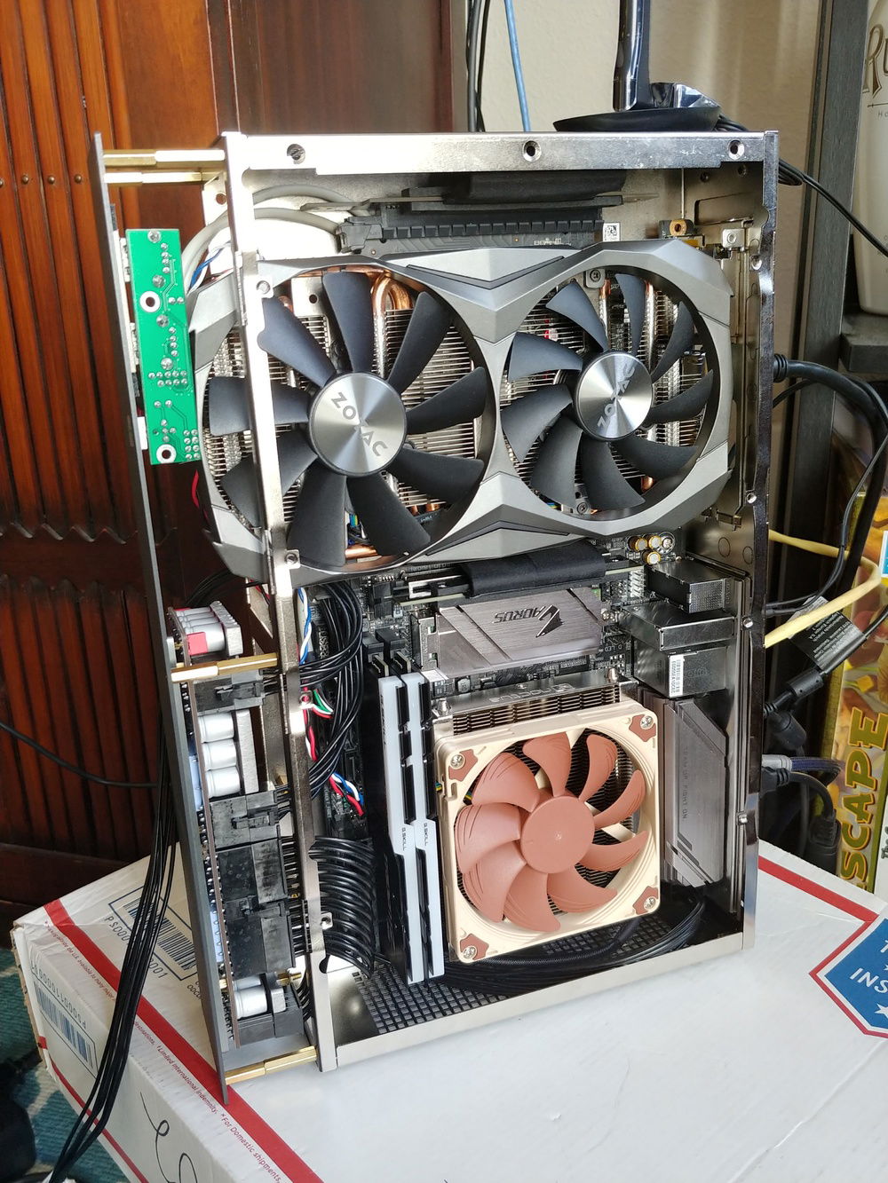 NFC Skywire power cables installed. (Thanks for helping with the custom short PCIE cable, Josh!)