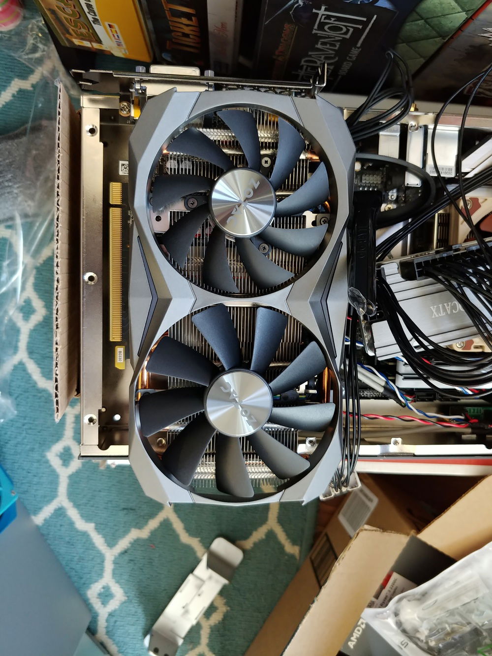 Knew the GPU would extend a bit beyond the case dimensions.