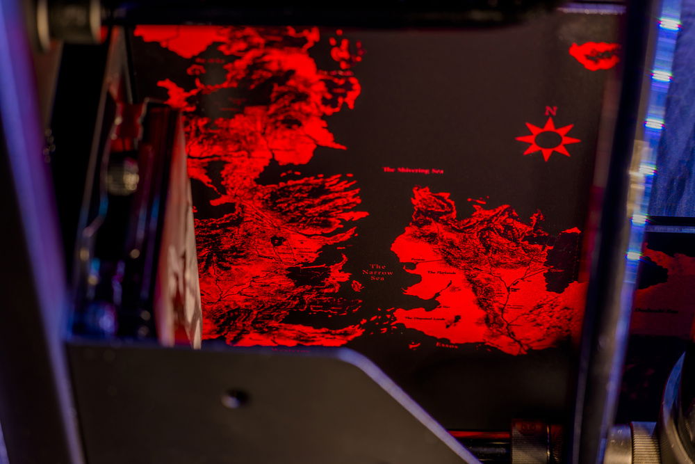 The whole map of westeros on the left hand side of the case