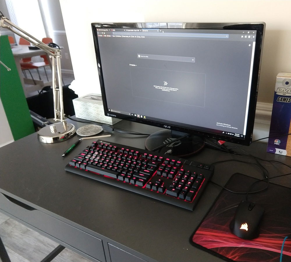 Monitor, keyboard, and mouse