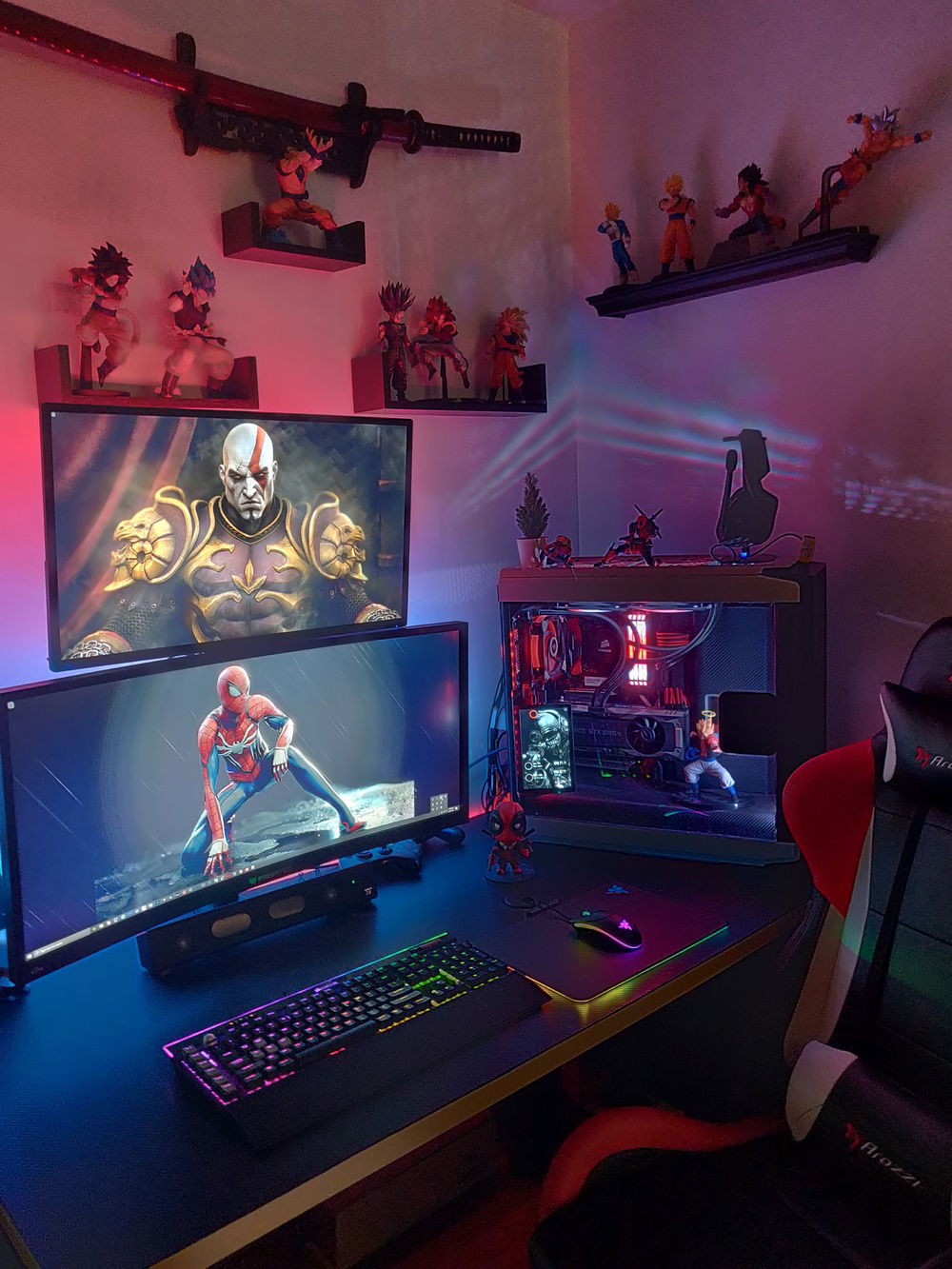 Update: 
Added a small monitor for temps.
Added 4k monitor