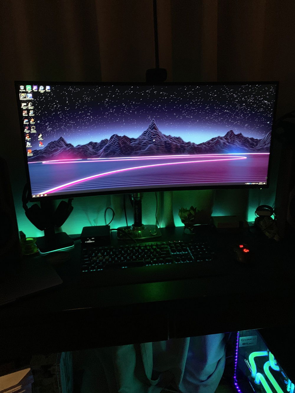 Monitor and desk setup