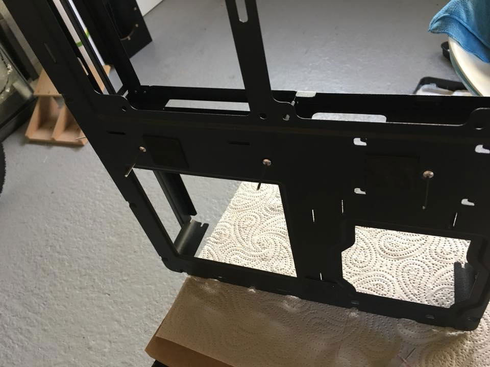 Old rivets drilled out and new ones in place ready to put it back together as it should have been.