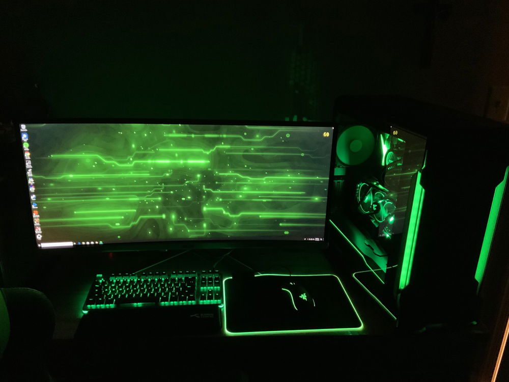 Whole setup including monitor and peripherals.