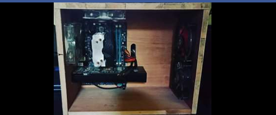 a fully customized wooden micro atx case with old pc parts